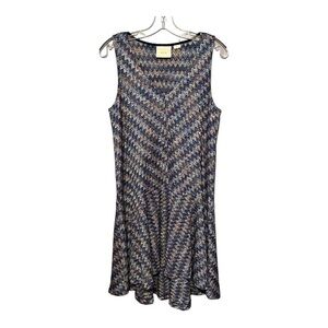 Maeve Westwater Chevron Knit Dress Sleeveless V-Neck Small Anthropologie Style